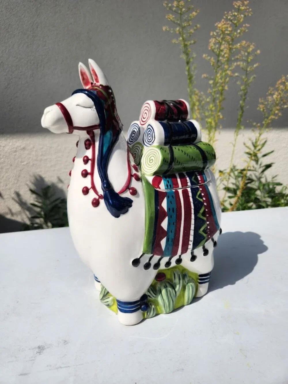 Blue Sky Ceramic Llama Alpaca Cookie Jar Kitchen Decor Decorations 11.5